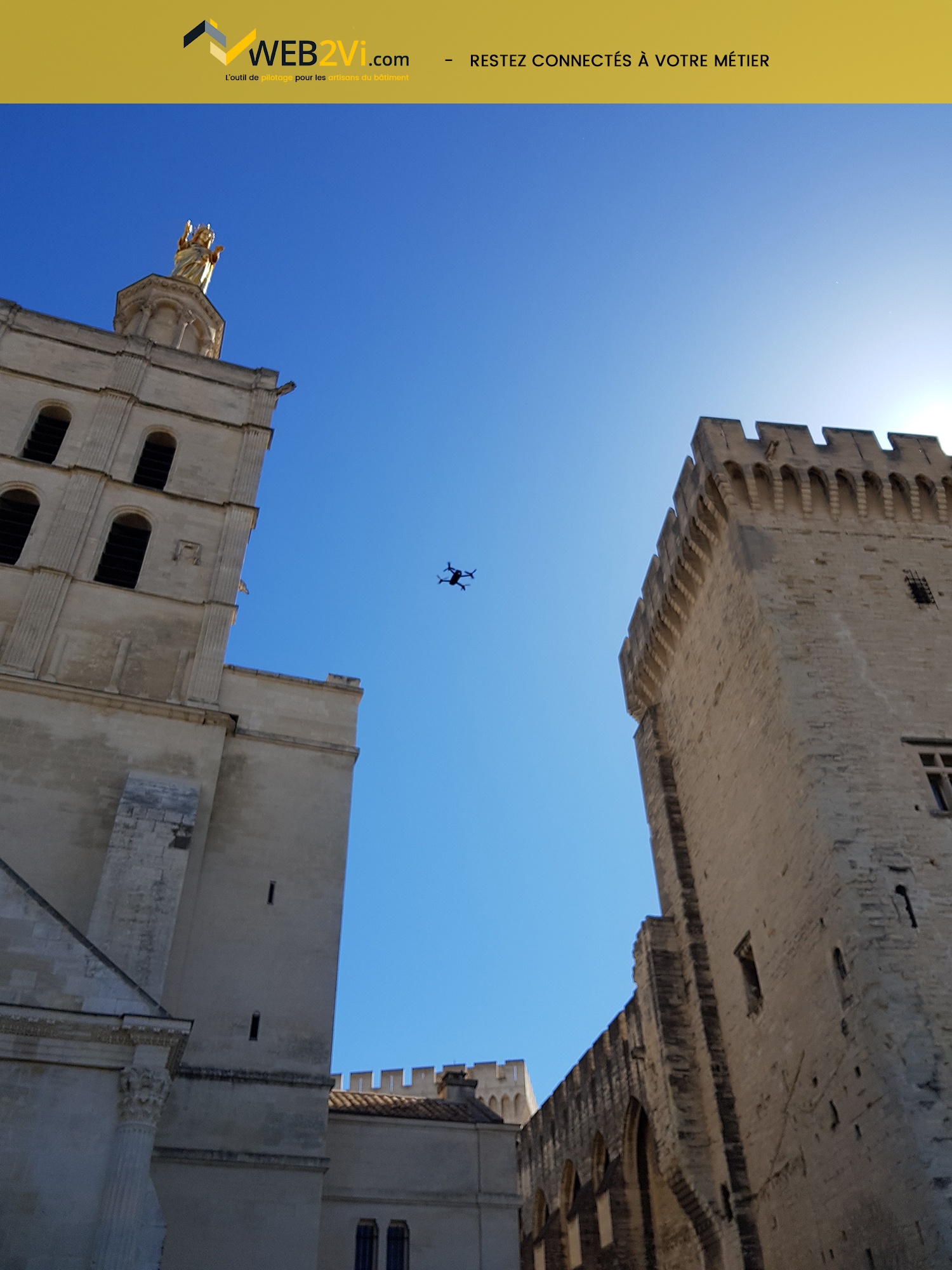 Rencontres UNCP 2018 Avignon Palais des Papes Web2vi drone Parrot métré 3D